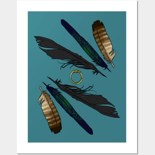 feathers with a ring Posters and Art